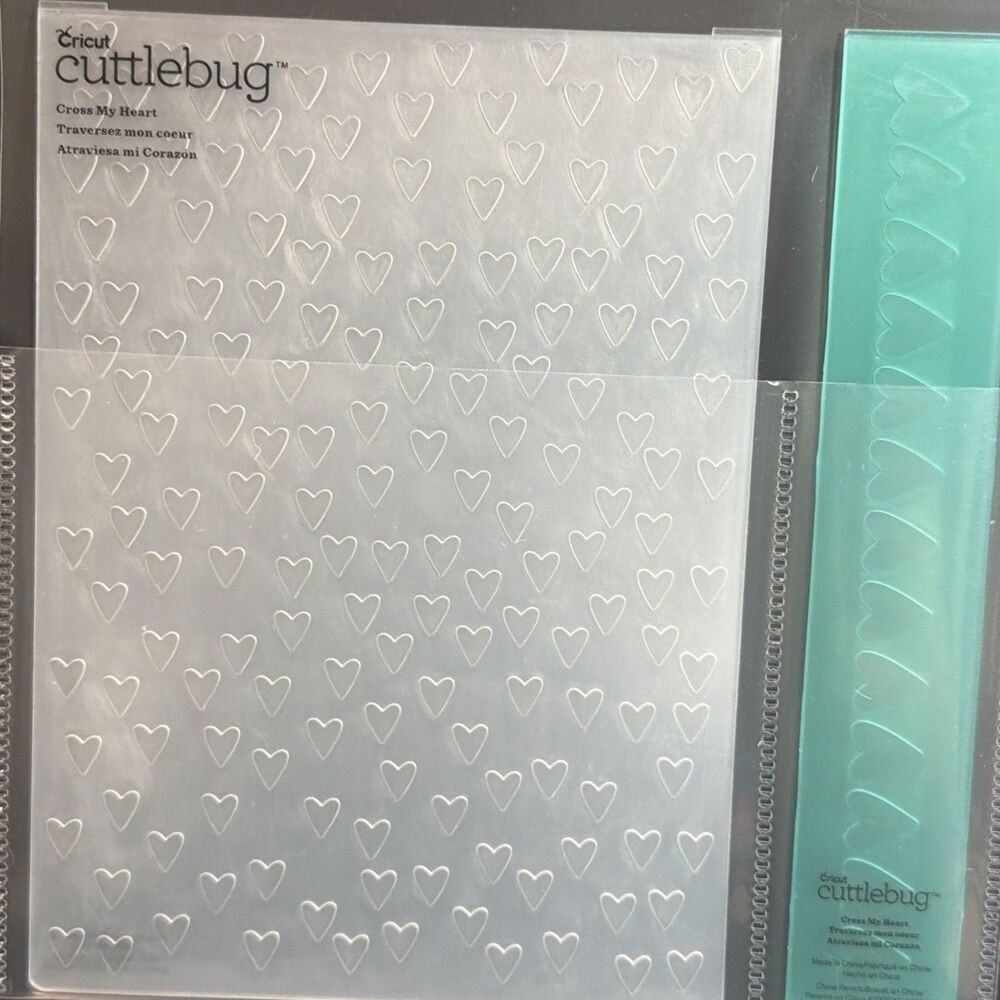 Cricut Cuttlebug 5" X 7" Embossing Folder & Border  CROSS MY HEART